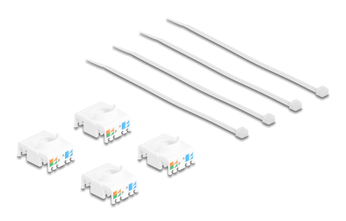 DELOCK Keystone module 86051, RJ45 σε LSA, Cat.6A UTP, λευκό, 4τμχ