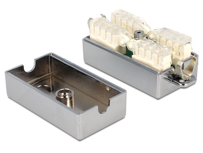 DELOCK κυτίο σύνδεσης καλωδίων δικτύου 86243, Cat 6A LSA, STP, tool-free