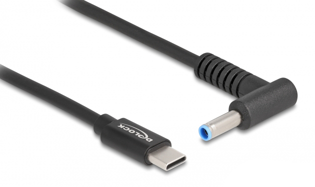 DELOCK καλώδιο τροφοδοσίας 87971, USB-C σε HP 4.5×3.0mm, 1.5m, μαύρο