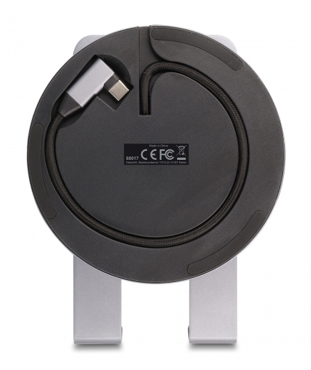 DELOCK docking station 88017 με βάση tablet, 8 θυρών, 60W PD, 4K, γκρι