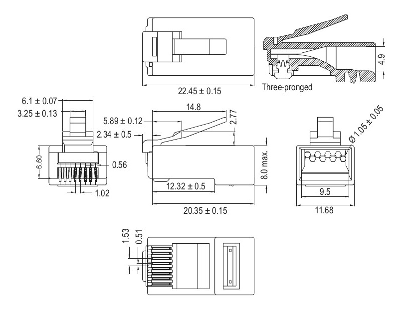 GOOBAY βύσμα RJ45 93828, CAT 6 UTP, διάφανο, 10τμχ