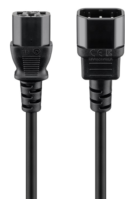 GOOBAY καλώδιο προέκτασης τροφοδοσίας 95124, 0.75mm², 0.5m, μαύρο