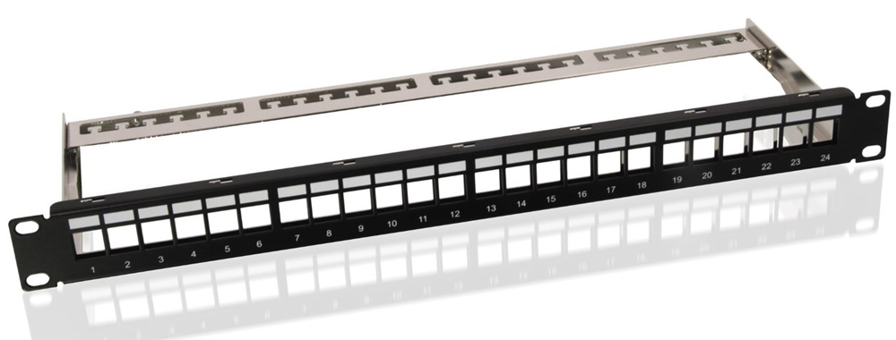 GOOBAY Keystone patch panel 95336 με 24 modules, 19″/1U, 24 ports, μαύρo