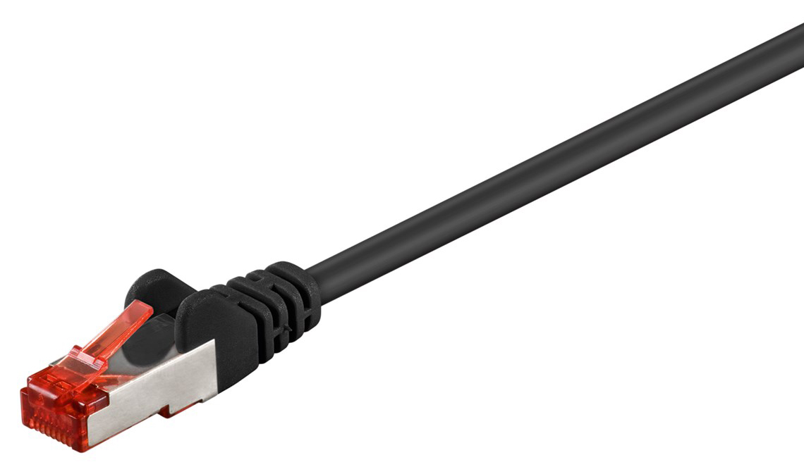 GOOBAY καλώδιο δικτύου 95458, CAT 6 S/FTP (PiMF), CCA, 0.25m, μαύρο