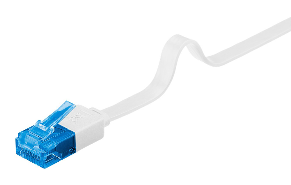 GOOBAY καλώδιο δικτύου 96391, CAT 6A U/UTP, flat, 500MHz, copper, 20m, λευκό