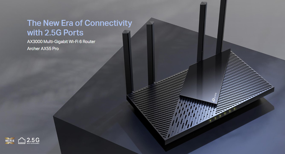 TP-LINK Router Archer AX55 Pro, WiFi 6, 3Gbps AX3000, Dual Band, V.1.0