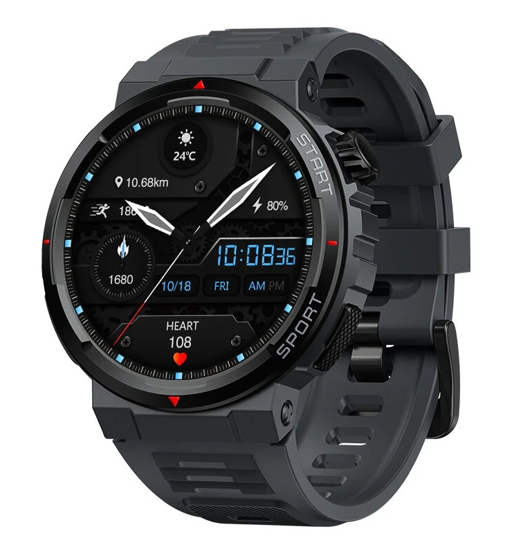 ZEBLAZE smartwatch Ares 3 Plus, heart rate, 1.43″ AMOLED, IP68, μαύρο