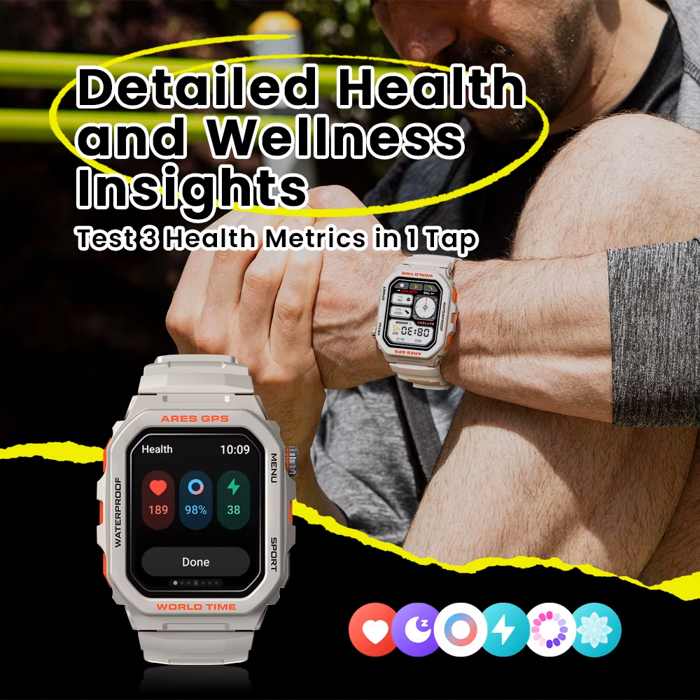 ZEBLAZE smartwatch Ares GPS, heart rate, 1.75″ IPS, GPS, 3 ATM, μαύρο