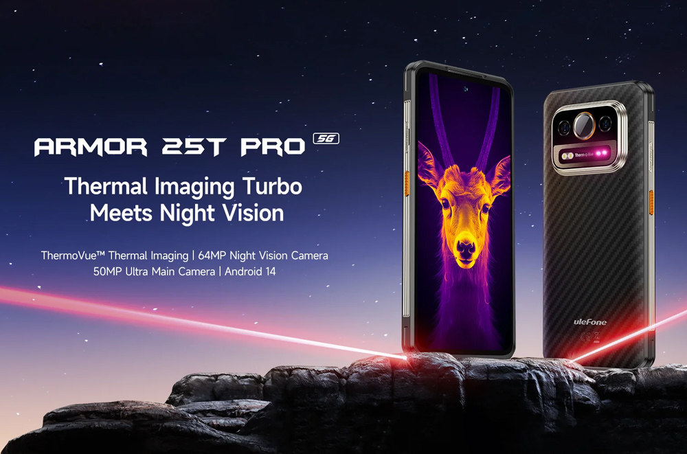 ULEFONE smartphone Armor 25T Pro, 6.78″, 6/256GB, 5G, 6500mAh, IP68/IP69K, μαύρο