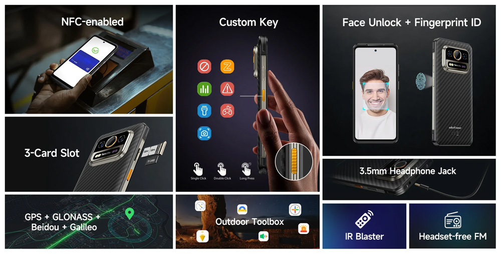 ULEFONE smartphone Armor 25T Pro, 6.78″, 6/256GB, 5G, 6500mAh, IP68/IP69K, μαύρο