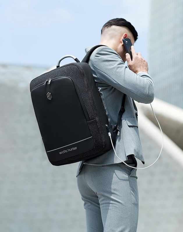 ARCTIC HUNTER τσάντα πλάτης B00227L με θήκη laptop 17″, 41L, USB, μαύρη