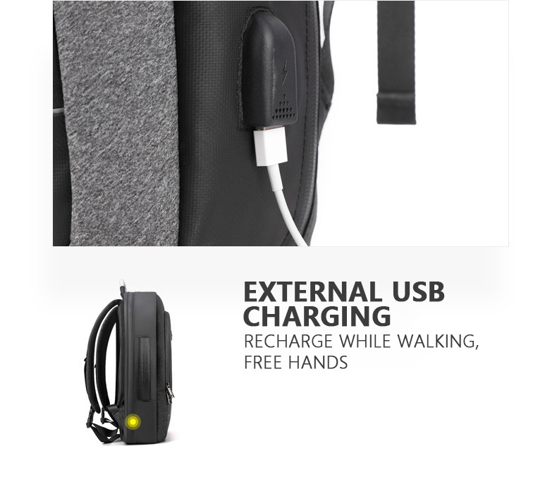 ARCTIC HUNTER τσάντα πλάτης B00227L με θήκη laptop 17″, 41L, USB, μαύρη