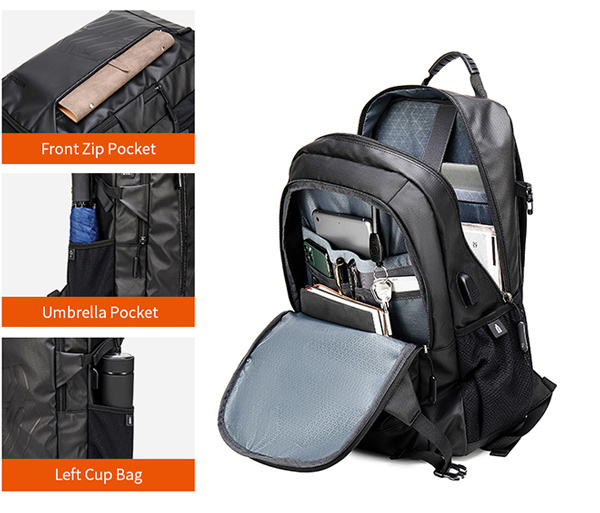 ARCTIC HUNTER τσάντα πλάτης B00387 με θήκη laptop 15.6″, 26L, USB, γκρι
