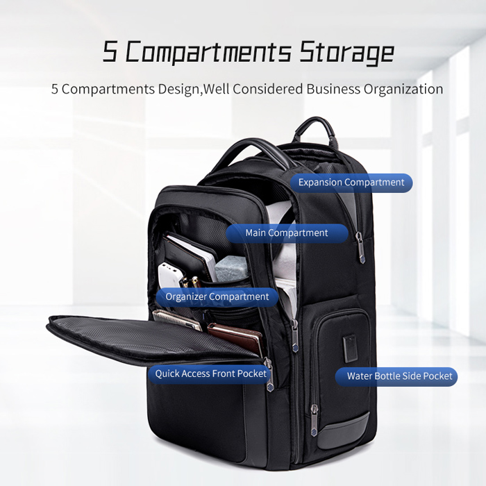 ARCTIC HUNTER τσάντα πλάτης B00544 με θήκη laptop 17″, 40L, USB, μαύρη