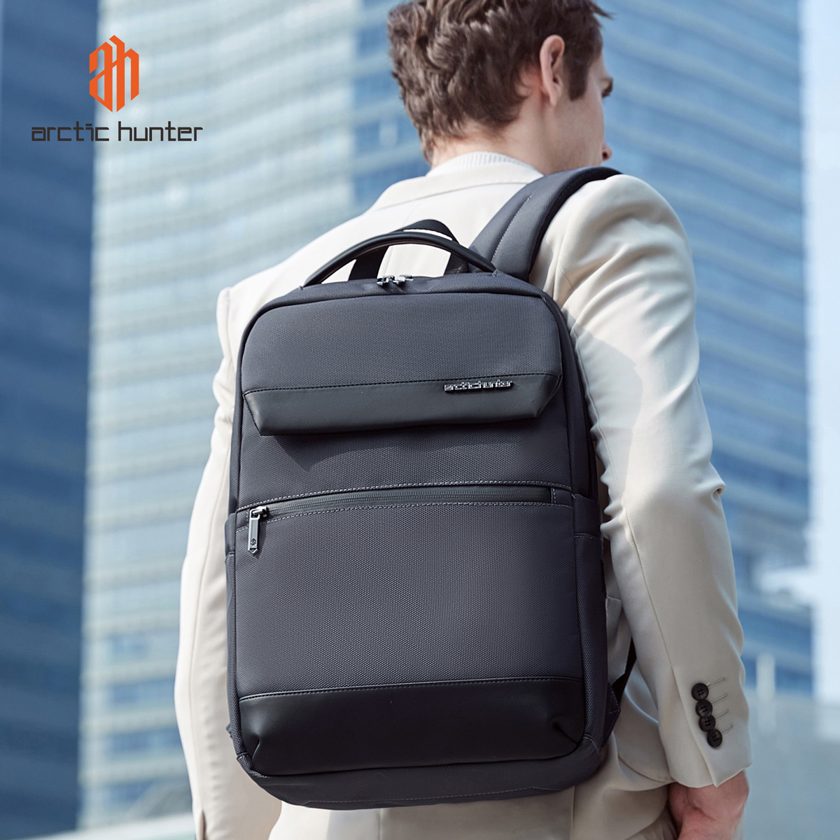 ARCTIC HUNTER τσάντα πλάτης B00671 με θήκη laptop 15.6″, 16L, γκρι