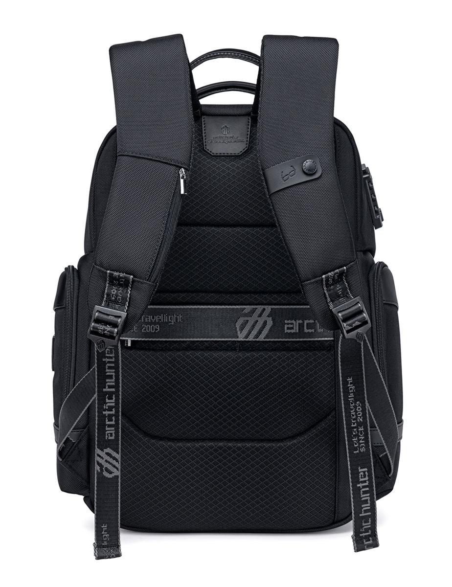 ARCTIC HUNTER τσάντα πλάτης B00682 με θήκη laptop 15.6″, USB, λουκέτο TSA, 23.5L, μαύρη
