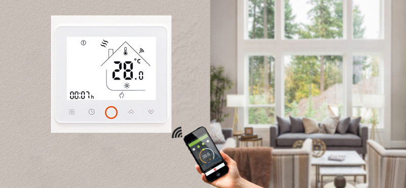 Smart θερμοστάτης πετρελαίου BHT-002-GBLWDB, dual band WiFi, χωνευτός, λευκός