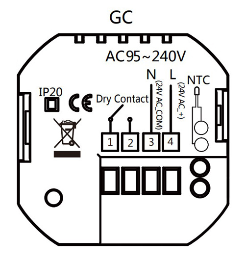 Smart θερμοστάτης αερίου BHT-009GCLW, WiFi, χωνευτός, μαύρος