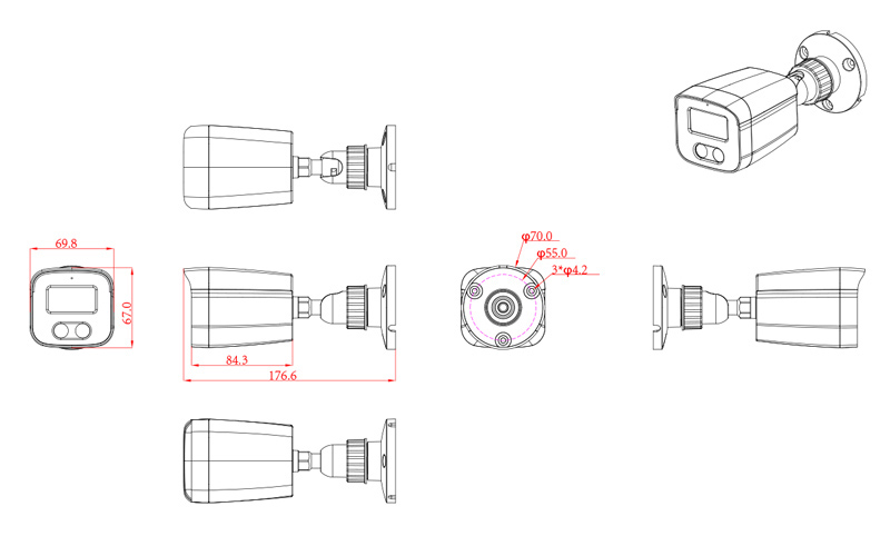 LONGSE υβριδική κάμερα BMSDTHC500FKEW, 2.8mm, 8MP, IP67, LED έως 25m