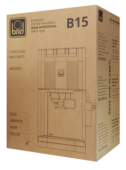 BRIEL μηχανή espresso B15, 20 bar, μπεζ