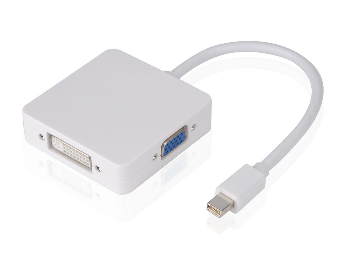 POWERTECH αντάπτορας mini DisplayPort σε HDMI/DVI/VGA CAB-DP016, λευκός