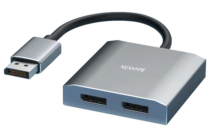 POWERTECH DisplayPort splitter CAB-DP068, 2 σε 1, 4K/60Hz, γκρι