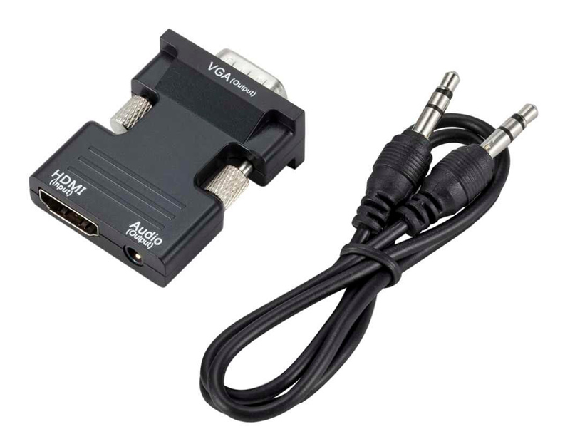 POWERTECH αντάπτορας HDMI σε VGA CAB-H120 με 3.5mm, μαύρος