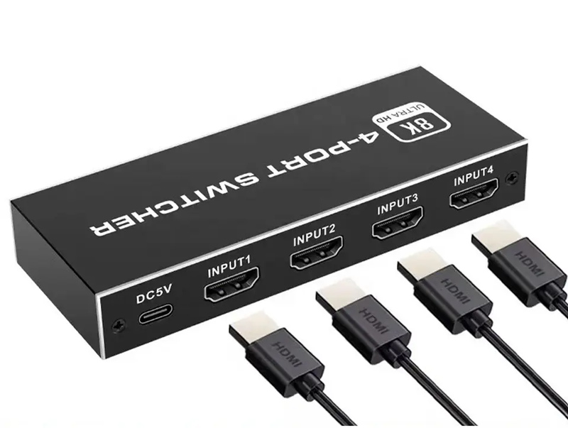HDMI switch CAB-H149 με τηλεχειριστήριο, 4 σε 1, 8K/60Hz, μαύρο