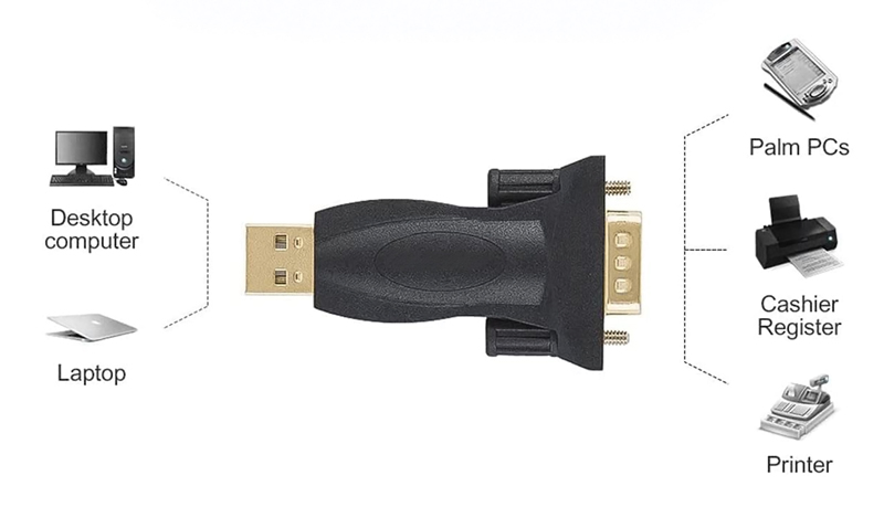 POWERTECH αντάπτορας USB 2.0 σε RS232 CAB-U152, PL2303TA, μαύρος