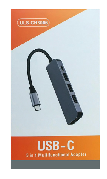 POWERTECH docking station CAB-UC045, 5 θυρών, USB-C σύνδεση, 4K, ασημί