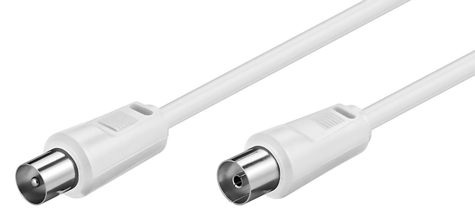 POWERTECH καλώδιο κεραίας RF αρσενικό – RF θηλυκό CAB-V001, λευκό, 1.5m