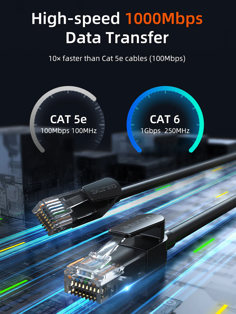 CABLETIME καλώδιο δικτύου CT-CAT6U, CAT 6 UTP, 250 MHz, CCA, 1.5m, μαύρο