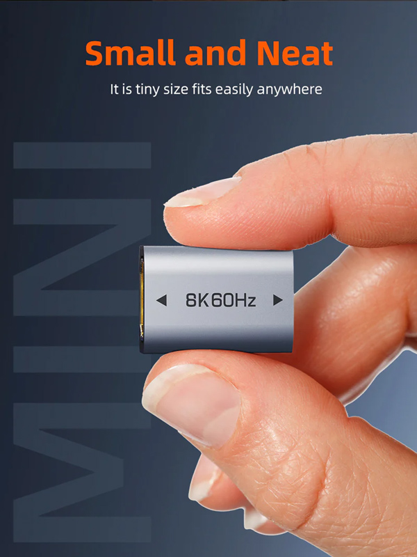CABLETIME αντάπτορας HDMI CT-HEF8K-AG, 8K/60Hz, 4K/120Hz, 48 Gbps, γκρι