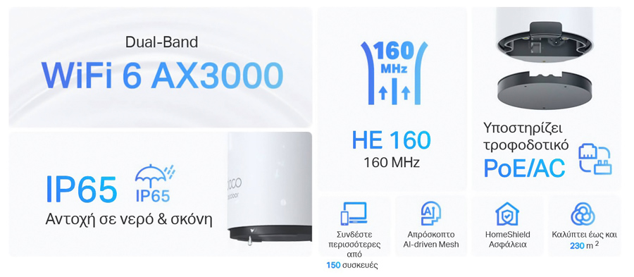 TP-LINK Whole Home Mesh Deco X50-Outdoor AX3000 Dual-Band Wi-Fi 6, Ver.1