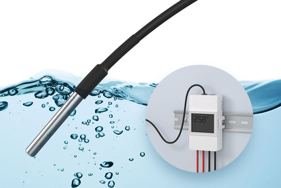 SONOFF καλώδιο με αισθητήρα θερμοκρασίας DS18B20, αδιάβροχο, 50cm, μαύρο