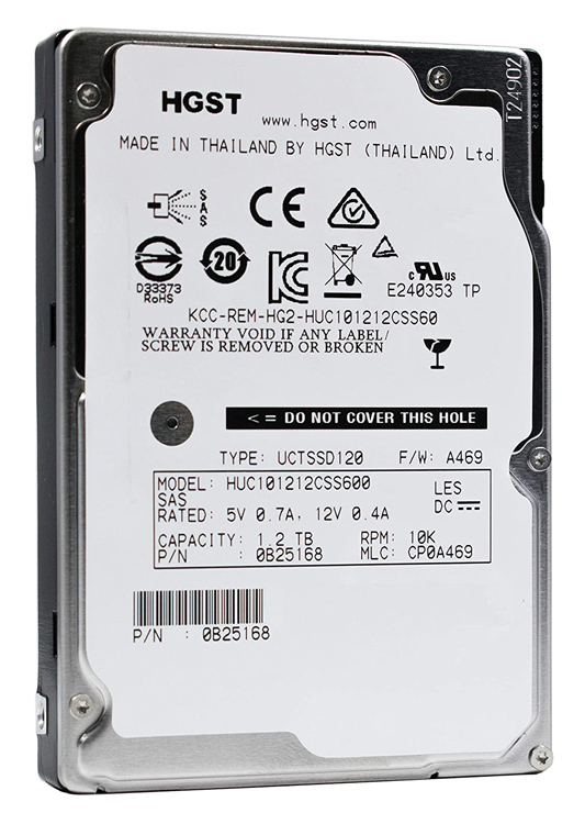 HGST used SAS HDD HUC101212CSS600, 1.2TB, 10K RPM, 6Gb/s, 2.5″