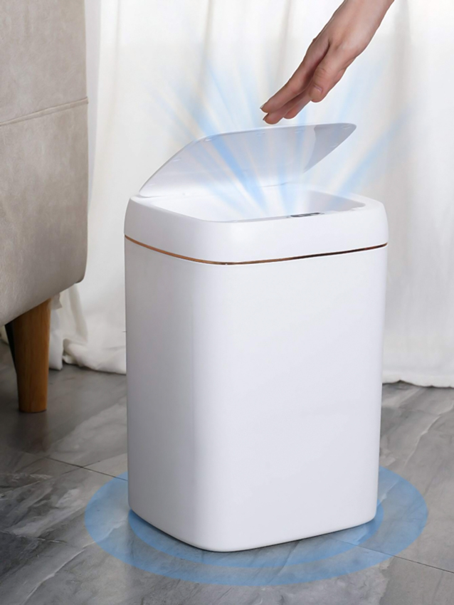 HOME USE κάδος απορριμμάτων HUH-0188, αυτόματο άνοιγμα, 13lt, λευκός