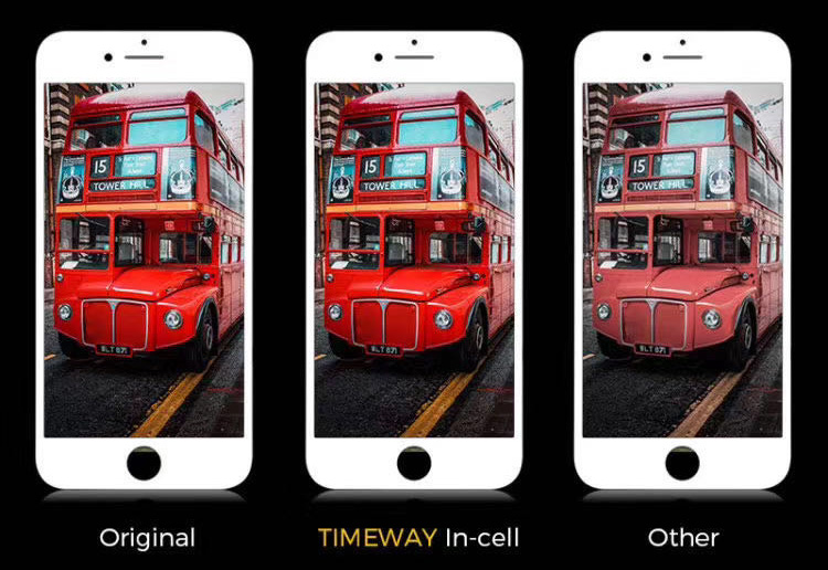TW INCELL LCD για iPhone 8 Plus, camera-sensor ring, earmesh, μαύρη