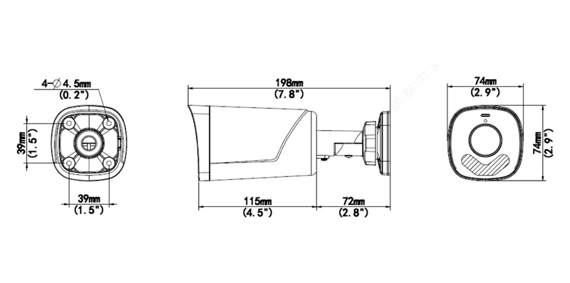 UNIARCH IP κάμερα IPC-B233-APF40W, 4mm, 3MP, IP67, PoE, LED, IR 50m