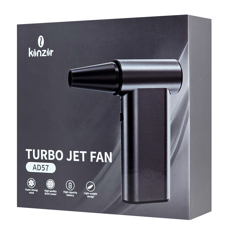 KINZIR ηλεκτρικό air duster AD57, 180W, 8000mAh, γκρι