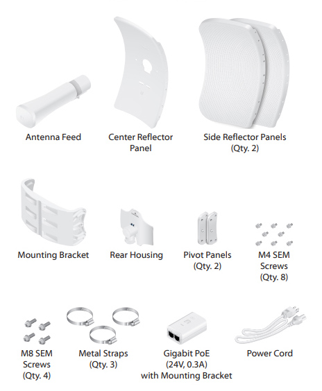 UBIQUITI LiteBeam AC LR LBE-5AC-LR, 5GHz airMAX AC Long-Range CPE, 26dBi