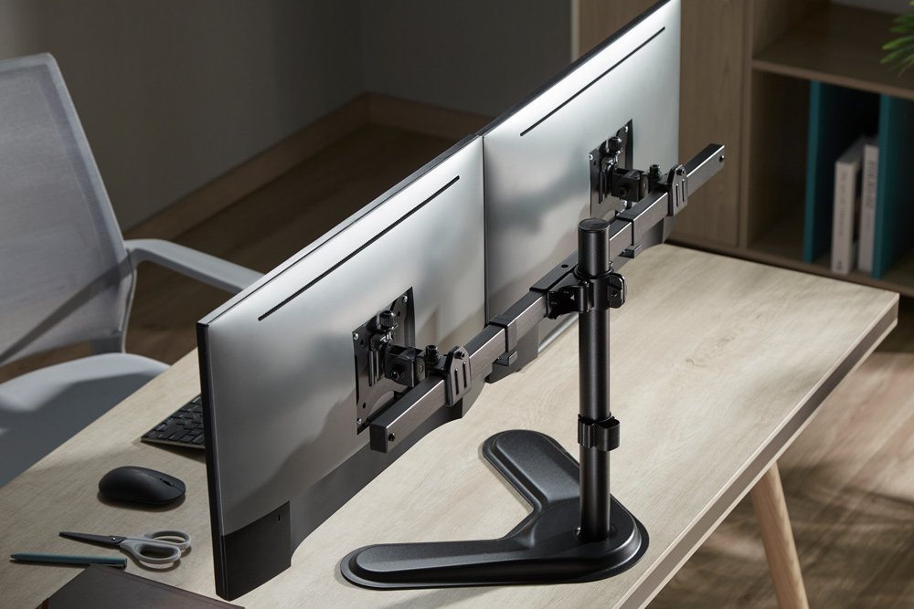 BRATECK βάση γραφείου LDT57-T02 για 2 οθόνες 17″-32″, έως 9kg ανά οθόνη
