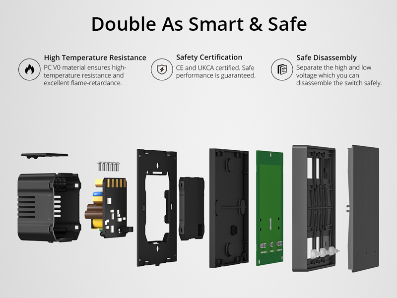 SONOFF smart διακόπτης M5-1C-86, μονός, WiFi, γκρι
