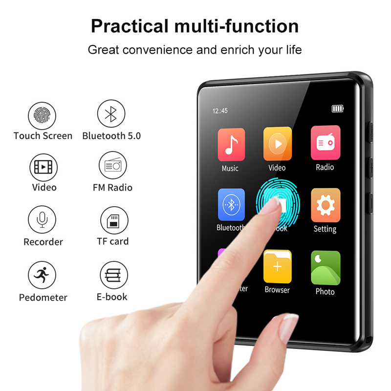 RUIZU MP3 player M6 με οθόνη αφής 2.8″, 8GB, ελληνικό μενού, μαύρο