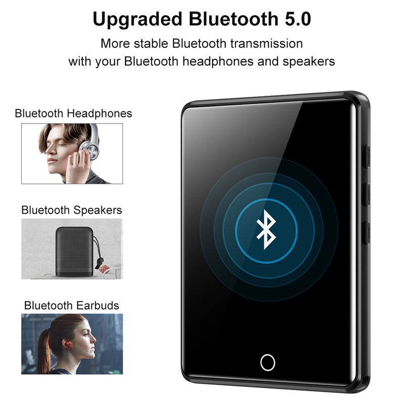 RUIZU MP3 player M6 με οθόνη αφής 2.8″, 8GB, ελληνικό μενού, μαύρο