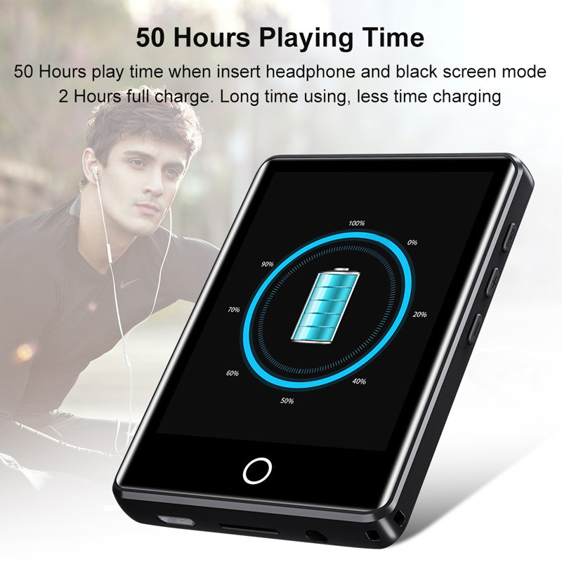 RUIZU MP3 player M6 με οθόνη αφής 2.8″, 8GB, ελληνικό μενού, μαύρο