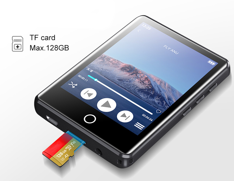 RUIZU MP3 player M6 με οθόνη αφής 2.8″, 8GB, ελληνικό μενού, μαύρο