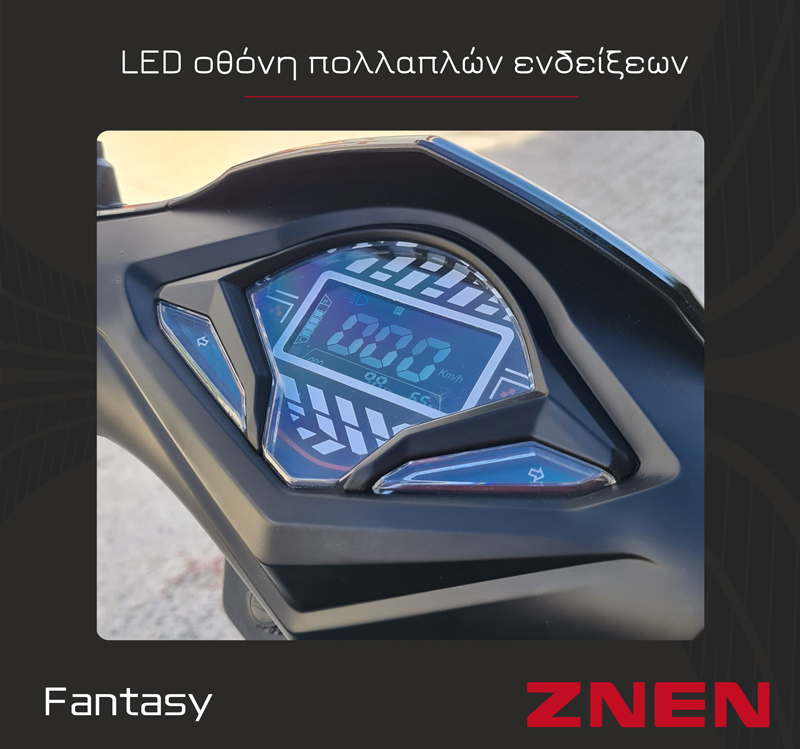 ZNEN ηλεκτρικό μηχανάκι Fantasy, 3000W, 72V 20Ah, μαύρο