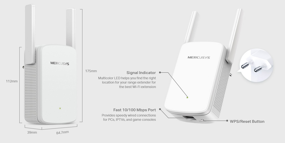 MERCUSYS Wi-Fi Range Extender ME30, 1200Mbps, Ver. 1.0