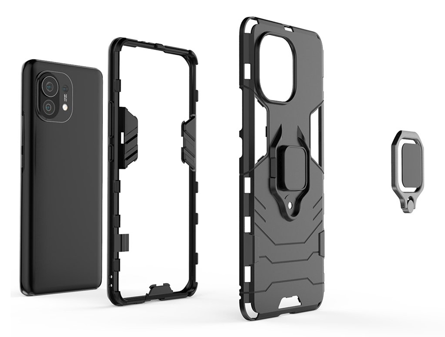 POWERTECH Θήκη Ring Armor MOB-1712 για Xiaomi Mi 11, μπλε